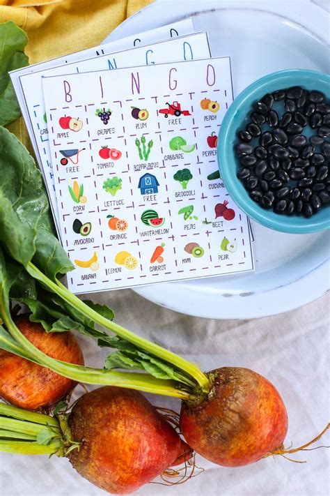 the live simply FruiT and veggie bingo game.